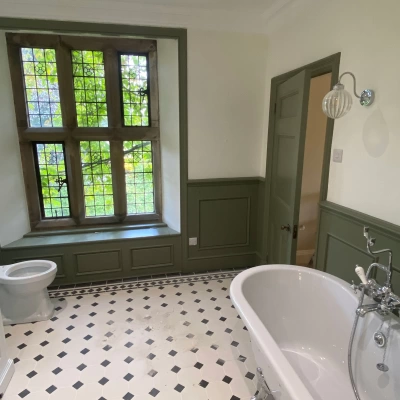 green bathroom  - Residential