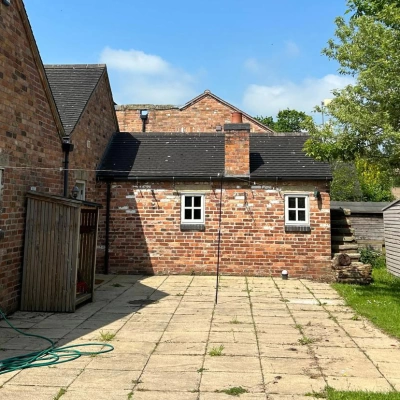 Rear cootage doors and windows  - Spraying